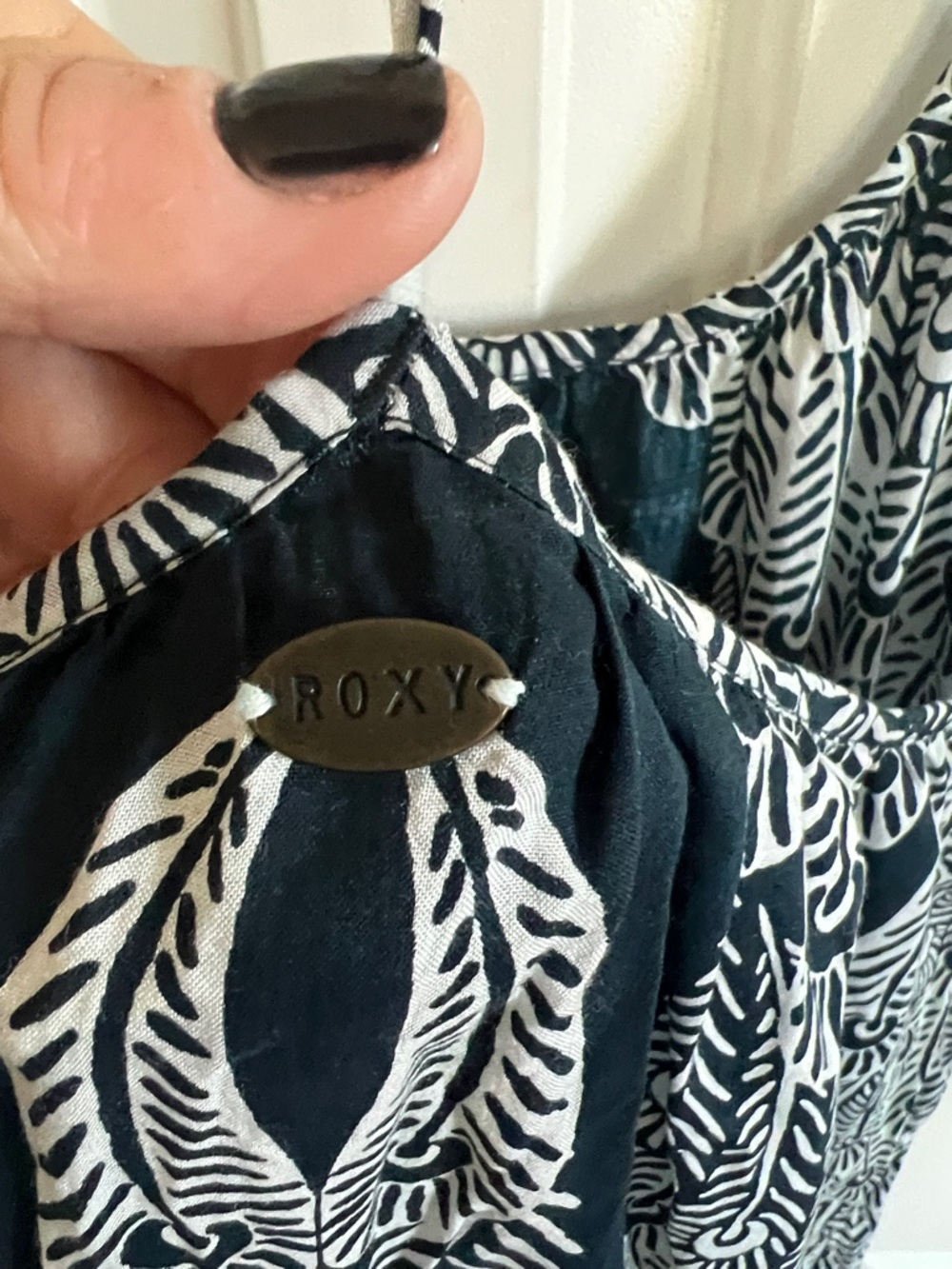 Roxy Navy and White Asymmetrical Halter Dress - Picture 5 of 5